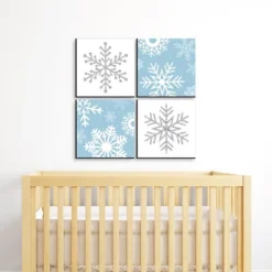 Big Dot Of Happiness Winter Wonderland - Kids Room, Nursery Decor And Home Decor - 11 X 11 Inches Nursery Wall Art - Set Of 4 Prints For Baby's Room