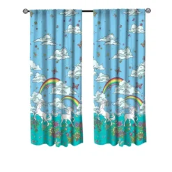 48"x63" Rainbow Unicorn Window Panel Pair Curtains - Kidz Mix