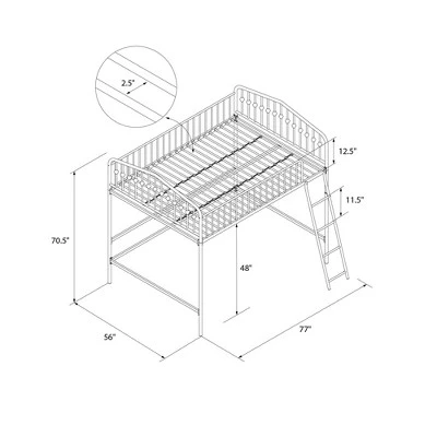 Bushwick Metal Loft Bed - Novogratz Bushwick Metal Loft Bed - Novogratz -Children'S Home Furnishings Store GUEST 7e70e6e6 22e9 43fe abde 9bb4a6231e3f