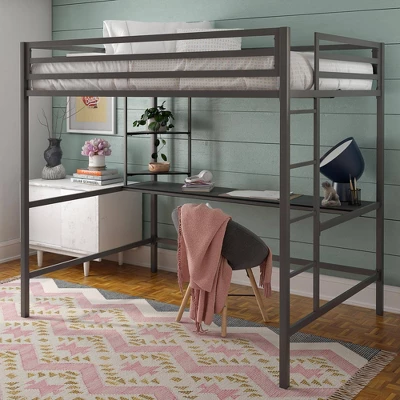 Full Maxwell Metal Loft Bed with Desk & Shelves - Novogratz Full Maxwell Metal Loft Bed With Desk & Shelves - Novogratz -Children'S Home Furnishings Store GUEST 81fee51b 64be 4f84 a497 caeda33c7f04