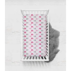 Bacati - Elephants Pink/Gray Muslin 100 Percent Cotton Universal Baby US Standard Crib Or Toddler Bed Fitted Sheet -Children'S Home Furnishings Store GUEST 835bd3ee b690 4a7f 8936 c46816330e83