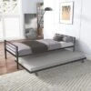Twin Over Twin Metal Bunk Bed With Trundle Bed And Ladders-ModernLuxe 1 Twin Over Twin Metal Bunk Bed With Trundle Bed And Ladders-ModernLuxe -Children'S Home Furnishings Store GUEST 8492d40e 4210 4832 8ba4 a96f9a8c9c14