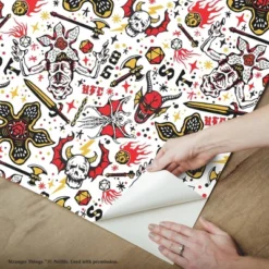 Stranger Things Hellfire Club Peel And Stick Wallpaper - RoomMates -Children'S Home Furnishings Store GUEST 853e9757 1bd8 4bc8 9eea 76f73f06b3ff