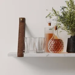 Brandon Vintage Matte Faux Marble Wall Shelf Brown - Nathan James -Children'S Home Furnishings Store GUEST 854810bb 6ad0 45a3 a187 45090e904d8a