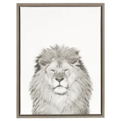 24" X 18" Lion Framed Canvas Art - Uniek -Children'S Home Furnishings Store GUEST 858ca999 a15d 4542 b95a 088fb0ebe989