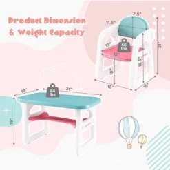 Costway 3-Piece Kids Table And Chair Set Toddler Activity Study Desk With Building Blocks -Children'S Home Furnishings Store GUEST 88f5deaa 37ef 4595 85e5 01ef19b3aa71