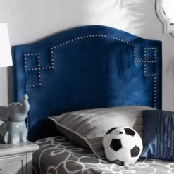 Twin Aubrey Velvet Headboard Blue - Baxton Studio -Children'S Home Furnishings Store GUEST 90f51a28 dda2 4c01 8e9b 427a28b60be9