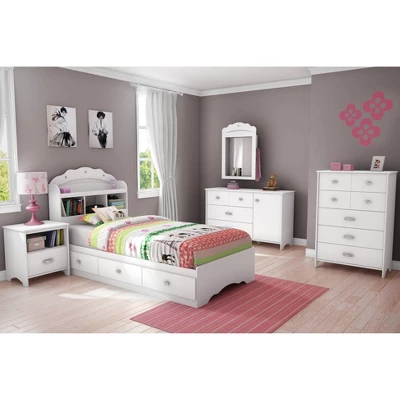 Tiara Bookcase Headboard Pure White - South Shore Tiara Bookcase Headboard Pure White - South Shore -Children'S Home Furnishings Store GUEST 94123900 3878 4f77 b6fb 4870a89a4189