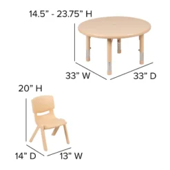 Emma And Oliver 33" Round Plastic Height Adjustable Activity Table Set With 2 Chairs 4 Emma And Oliver 33" Round Plastic Height Adjustable Activity Table Set With 2 Chairs -Children'S Home Furnishings Store GUEST 993dfe1f 5b65 4ee8 a305 3f97541f5bee