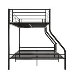 Twin-Over-Full Metal Bunk Bed With Ladder And Enhanced Upper-Level Guardrail, Black-ModernLuxe -Children'S Home Furnishings Store GUEST 9ffc532d 1645 4986 a534 8c741e44ad2a