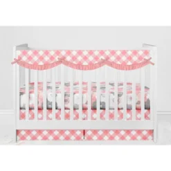 Bacati - Watercolor Floral Coral Gray 6 Pc Girls Crib Bedding Set With Long Rail Guard Cover -Children'S Home Furnishings Store GUEST a11b4ecd 99e0 4e27 8843 3c1d5ce5a392