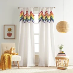 2pk Rainbow Tufted Striped Poletop Curtains - Dream Factory 6 2pk Rainbow Tufted Striped Poletop Curtains - Dream Factory -Children'S Home Furnishings Store GUEST a6d3aedc 21f5 4134 8d4d af59d808ce53