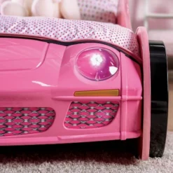 Twin Naglin Racing Car Bed With Led Headlight Pink - HOMES: Inside + Out -Children'S Home Furnishings Store GUEST a84f2dd8 c5df 4da7 a2d5 23bf73a4832d