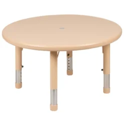Emma And Oliver 33" Round Plastic Height Adjustable Activity Table Set With 4 Chairs -Children'S Home Furnishings Store GUEST b04d97a7 9bff 4147 aaad 47f3341e23cc