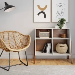 Telos Matte Walnut Storage Unit White - Nathan James -Children'S Home Furnishings Store GUEST b1511fcc 4249 41b4 9bf5 23528478079d