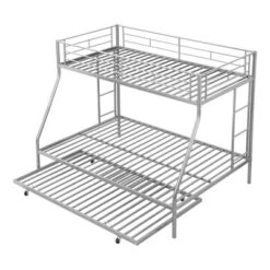 Twin Over Full Steel Bunk Bed With Twin Size Trundle Bed And Two-Side Ladders-ModernLuxe -Children'S Home Furnishings Store GUEST b348fc84 89ee 4c30 bcc6 d3e01db834a6