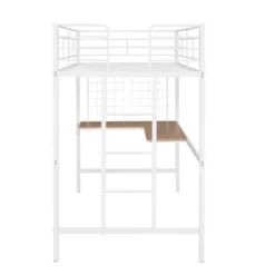 Twin Metal Loft Bed With Desk And Metal Grid - ModernLuxe -Children'S Home Furnishings Store GUEST b3b36c0c 1327 4d43 b523 6da3eb24abce