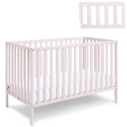 Suite Bebe Palmer Island 3-in-1 Convertible Crib And Guardrail - Pastel Pink