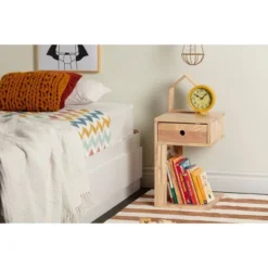 Sweedi Solid Wood 1 Drawer Nightstand Natural Wood - South Shore -Children'S Home Furnishings Store GUEST b9d277ae 05fe 4c22 81c3 34110692746c