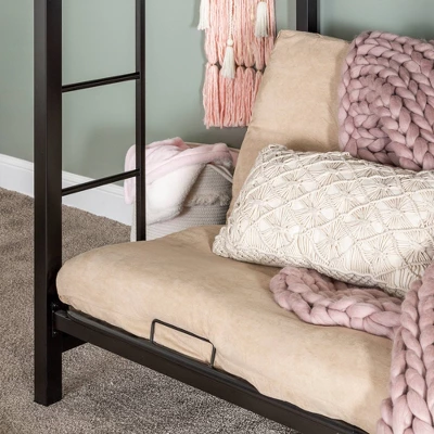 Twin Over Futon Analise Metal Bunk Bed Black - Saracina Home Twin Over Futon Analise Metal Bunk Bed Black - Saracina Home -Children'S Home Furnishings Store GUEST b9f0d3c0 0eb7 47e6 9085 a814bdc2353a