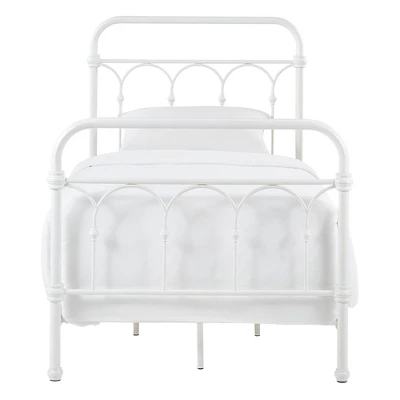 Twin Caledonia Metal Bed Antique White - Inspire Q Twin Caledonia Metal Bed Antique White - Inspire Q -Children'S Home Furnishings Store GUEST bcc4a1ed ca5c 4c91 8d42 c6e45369a5d0