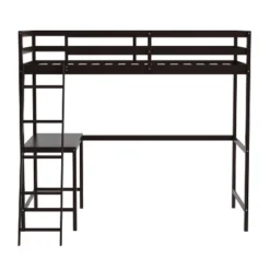 Emma And Oliver Twin Wood Loft Bed Frame With Protective Guardrails And Integrated Desk And Ladder For Use With Any 6-8" Thick Mattress -Children'S Home Furnishings Store GUEST bcc6a701 4e1e 4dee bc00 98d84ae71c17