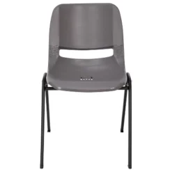 Flash Furniture HERCULES Series 661 Lb. Capacity Gray Ergonomic Shell Stack Chair With Black Frame And 16'' Seat Height, Set Of 5 -Children'S Home Furnishings Store GUEST bcd554c3 77f4 4f95 8ff5 7cfd2abda83c