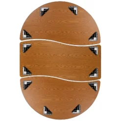 Emma And Oliver 3 Piece 86" Oval Wave Collaborative Grey Kids Adjustable Activity Table Set -Children'S Home Furnishings Store GUEST bdeb02f4 2c09 420d aaeb e8761404e277