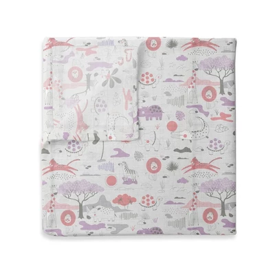 Bacati - Jungle Safari Girls Lilac/Coral Muslin 8 pc Crib Bedding Set with 2 Swaddling Blankets Bacati - Jungle Safari Girls Lilac/Coral Muslin 8 Pc Crib Bedding Set With 2 Swaddling Blankets -Children'S Home Furnishings Store GUEST c5cdda3a 4bd0 443c 8479 4bba06e65c95 1
