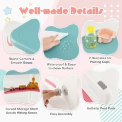 Costway 3-Piece Kids Table And Chair Set Toddler Activity Study Desk With Building Blocks -Children'S Home Furnishings Store GUEST c8980cb9 9fb5 4937 99de 07e659170118