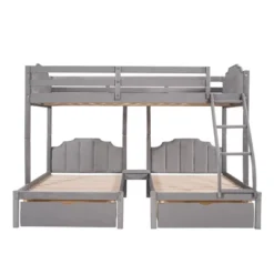 Full Over Twin & Twin Bunk Bed, Velvet Triple Bunk Bed With Drawers And Guardrails-ModernLuxe -Children'S Home Furnishings Store GUEST cd966953 4d7f 4d80 ad93 2dd8b423c99a