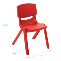 ECR4Kids 12 Inch Plastic Stackable Classroom Stack Chairs, Indoor/Outdoor For Kids-10pk