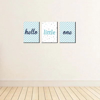 Big Dot of Happiness Hello Little One - Blue and Silver - Baby Boy Nursery Wall Art & Kids Room Decor - Gift Ideas - 7.5 x 10 inches - Set of 3 Prints Big Dot Of Happiness Hello Little One - Blue And Silver - Baby Boy Nursery Wall Art & Kids Room Decor - Gift Ideas - 7.5 X 10 Inches - Set Of 3 Prints -Children'S Home Furnishings Store GUEST cf2ced2e a4fe 4eba 9644 dac12276c7f7