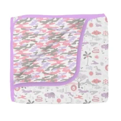 Bacati - Jungle Safari Girls Lilac/Coral Muslin 8 Pc Crib Bedding Set With 2 Swaddling Blankets 4 Bacati - Jungle Safari Girls Lilac/Coral Muslin 8 Pc Crib Bedding Set With 2 Swaddling Blankets -Children'S Home Furnishings Store GUEST cf71842d ad08 4963 b466 d533d4db386f