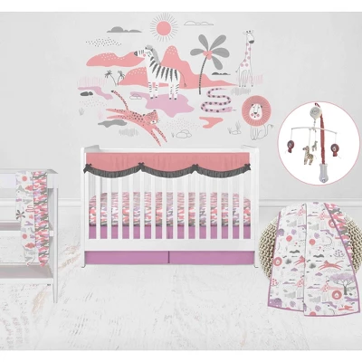 Bacati - Jungle Safari Girls Lilac/Coral Muslin 8 pc Crib Bedding Set with 2 Swaddling Blankets Bacati - Jungle Safari Girls Lilac/Coral Muslin 8 Pc Crib Bedding Set With 2 Swaddling Blankets -Children'S Home Furnishings Store GUEST d142c0d4 2e92 4c08 be86 74e5ccf28f01