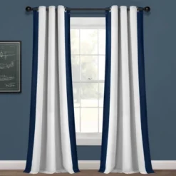 40"x84" Kids' Block Border 100% Lined Grommet Blackout Single Window Curtain Panel - Lush Décor -Children'S Home Furnishings Store GUEST d5a8b37d 52f7 4b4c ae8f b08a1b3e12ff