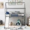 House Shape Twin Size Loft Bed With Slide, Gray - ModernLuxe -Children'S Home Furnishings Store GUEST e270c565 524e 460b 8ee8 70bc5c6dec49