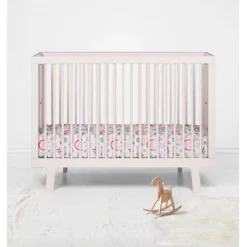 Bacati - Little Dino & Rainbows Fuchsia/Aqua Muslin 100 Percent Cotton Muslin Universal Baby US Standard Crib Or Toddler Bed Fitted Sheet -Children'S Home Furnishings Store GUEST e3d46467 f10d 401e 8f51 65fb11908412