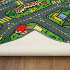 Jungtier Boy & Girl Kids Retro City Road Car Vehicle Traffic Educational Learning & Game Play Nursery Bedroom Classroom Rug Carpet, 2' 7" X 5' 0" -Children'S Home Furnishings Store GUEST ea80fe18 fa15 45ed 8ee7 47d68830189d