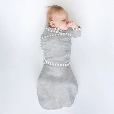 Omni Swaddle Wrap & Arms up Sleeves & Mitten Cuffs - Heathered Gray with Stripe Trim 0-3 Months Omni Swaddle Wrap & Arms Up Sleeves & Mitten Cuffs - Heathered Gray With Stripe Trim 0-3 Months -Children'S Home Furnishings Store GUEST eaed8250 270e 410e 80ef a9b48e261bea