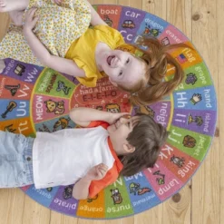 KC CUBS Boy & Girl Kids ABC Alphabet Round Rug Carpet -Children'S Home Furnishings Store GUEST eb73040c e254 4f9c b536 f36d3833a481