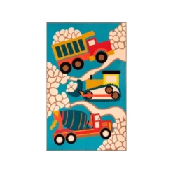 Construction Zone Non-Slip Kids Playroom Decor Washable Indoor Area Rug By Blue Nile Mills -Children'S Home Furnishings Store GUEST ee50f65c 1b1e 45e4 991c 8752742e1aed