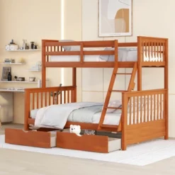 Twin Over Full Bunk Bed With Ladders And Two Storage Drawers-ModernLuxe -Children'S Home Furnishings Store GUEST ee7a8371 d731 4a6f ac12 bcd33b4eeeec