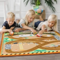 Melissa & Doug Round The Site Construction Truck Rug -Children'S Home Furnishings Store GUEST f00ee075 fecd 4c01 b4dd 642e3212a236