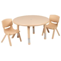 Emma And Oliver 33" Round Plastic Height Adjustable Activity Table Set With 2 Chairs 7 Emma And Oliver 33" Round Plastic Height Adjustable Activity Table Set With 2 Chairs -Children'S Home Furnishings Store GUEST f0585844 7f3c 489b a343 8c77ded8eae9