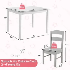 Costway Kids 5 Piece Table & Chair Set Wooden Children Activity Playroom Furniture Gift -Children'S Home Furnishings Store GUEST f535b6e0 f7c8 4a71 89a9 b5bbb021b779