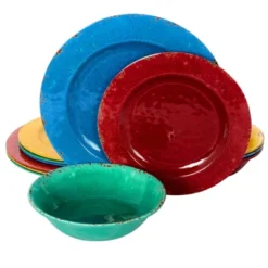 Gibson Studio California Mauna 12 Piece Assorted Crackle Decal Melamine Dinnerware Set -Children'S Home Furnishings Store GUEST f835a310 56d5 415b a238 7d4100e6a83b