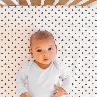 The Peanutshell Fitted Crib Sheet - Geometric Triangles The Peanutshell Fitted Crib Sheet - Geometric Triangles -Children'S Home Furnishings Store GUEST f99857be 7f9f 4a42 b045 f85bb10d114e
