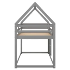 Twin Over Twin House Shaped Bunk Bed With Ladder And Guardrail-ModernLuxe -Children'S Home Furnishings Store GUEST f9c52e77 7620 4ee9 b4b5 c634c209dd61
