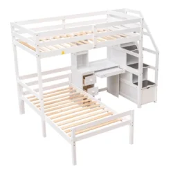 Twin Size Loft Bed With Separate Bed, Staircase For Storage, Desk, Shelves And Drawers - ModernLuxe -Children'S Home Furnishings Store GUEST fa7b5471 a599 4429 8594 1bcc1ea84593